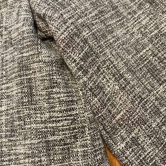 LOFT Gray Tweed Jacket Blazer With Offset Hidden Zipper - Picture 7 of 11